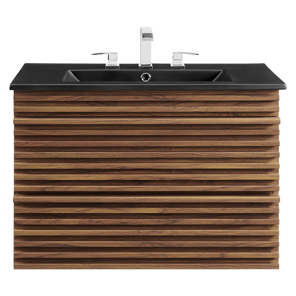 Render 30" Wall-Mount Bathroom Vanity - Walnut Black