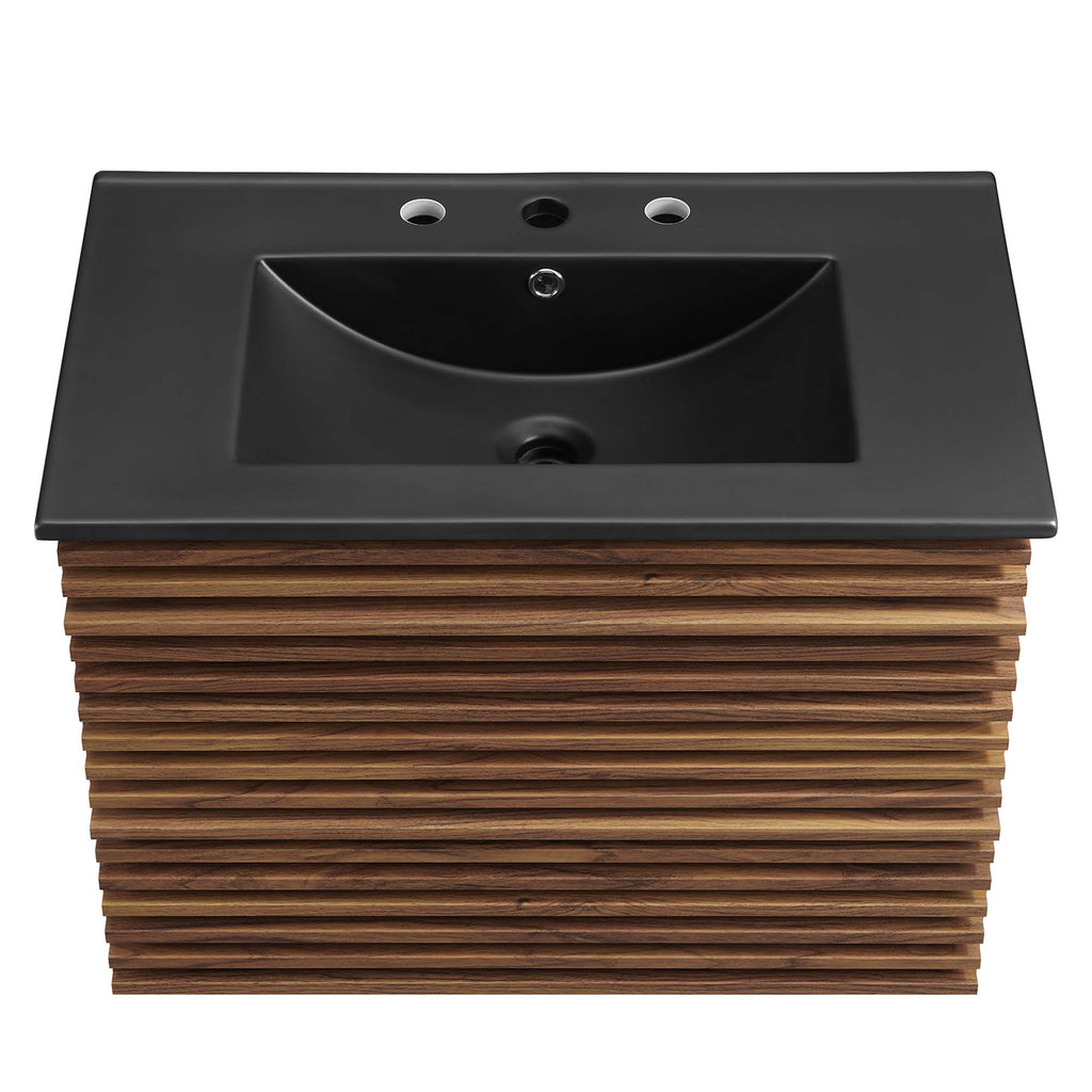 Render 30" Wall-Mount Bathroom Vanity - Walnut Black