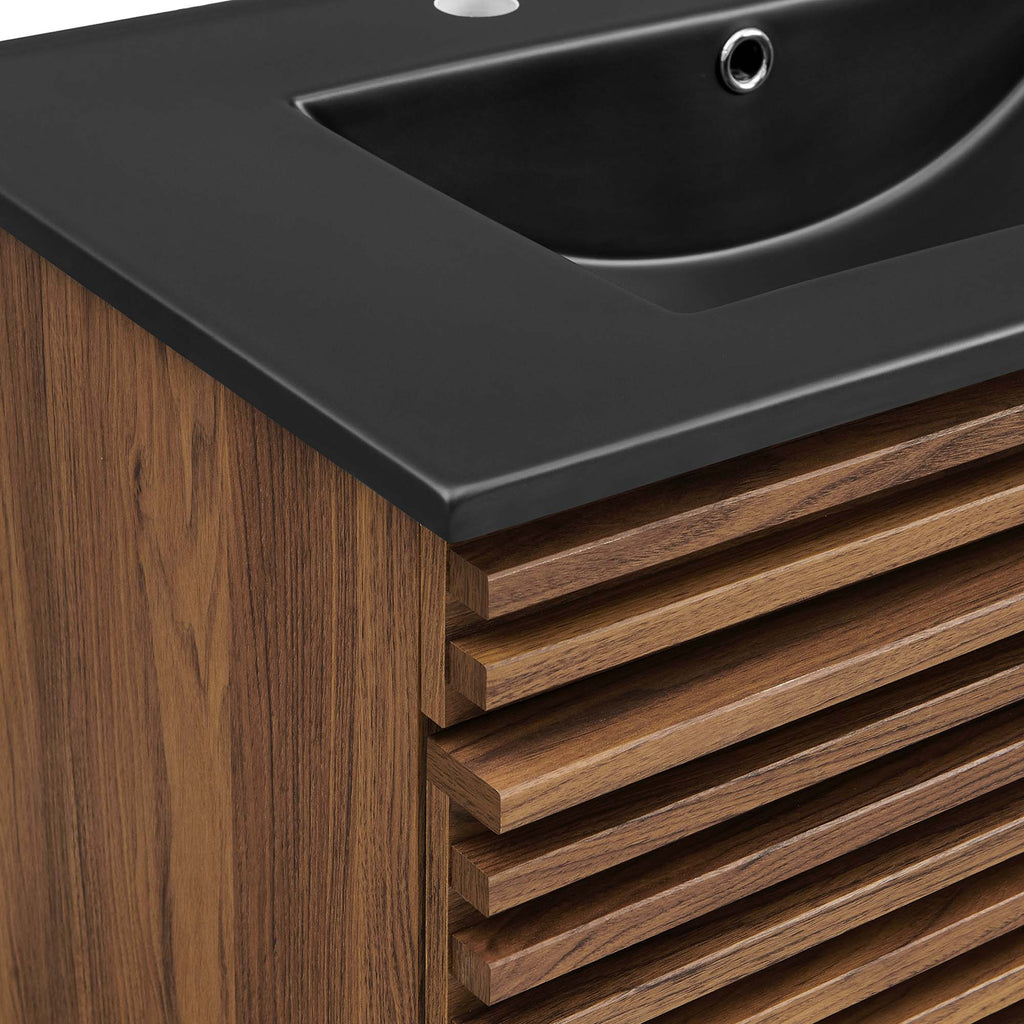 Render 30" Wall-Mount Bathroom Vanity - Walnut Black