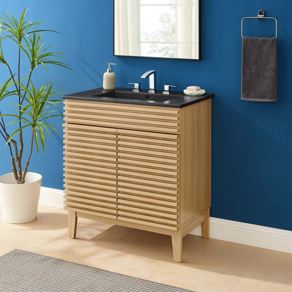 Render 30" Bathroom Vanity - Oak Black