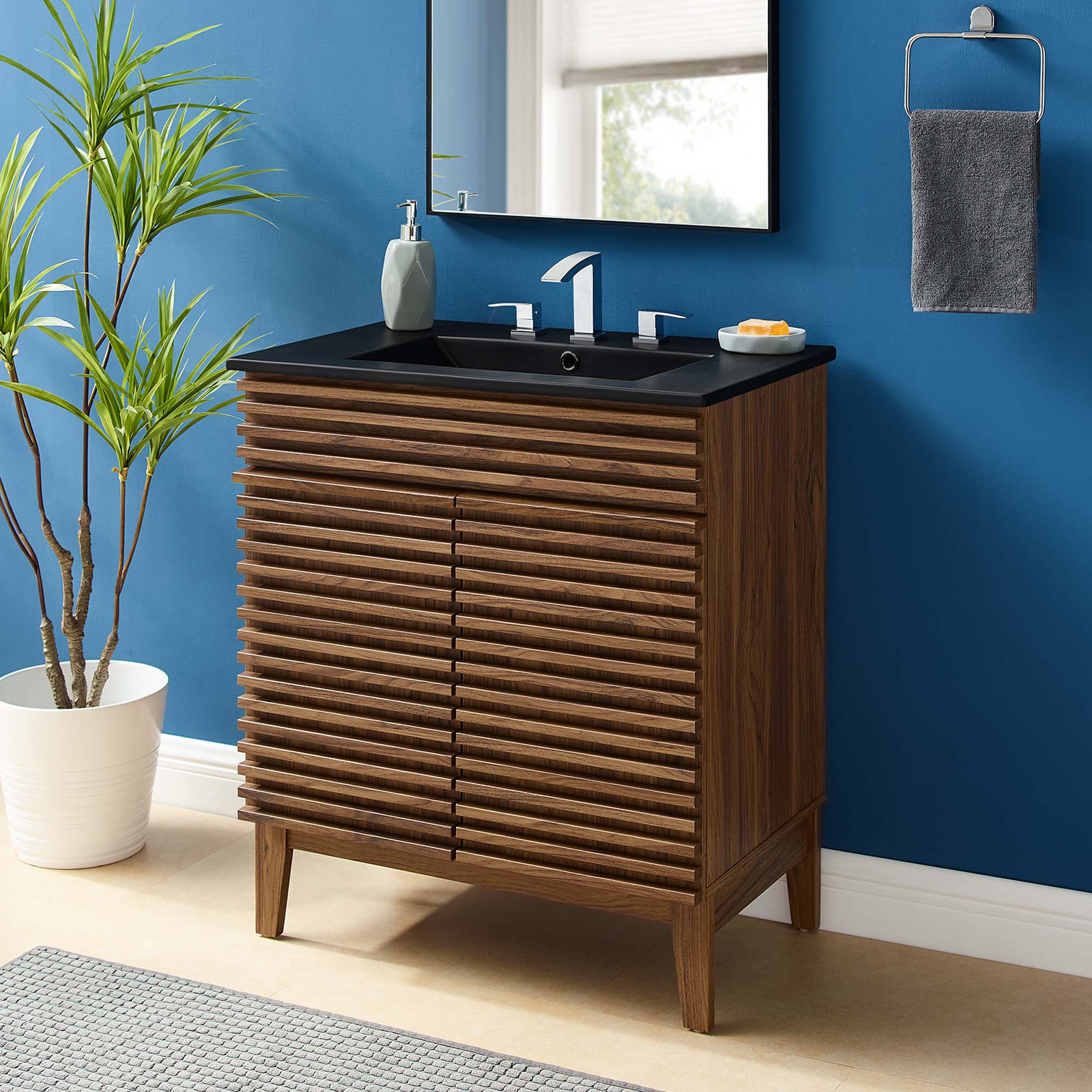 Render 30" Bathroom Vanity - Walnut Black