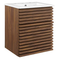 Render 18" Wall-Mount Bathroom Vanity - Walnut White