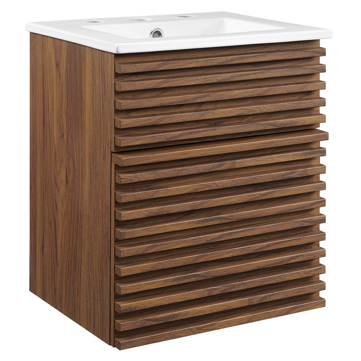 Render 18" Wall-Mount Bathroom Vanity - Walnut White