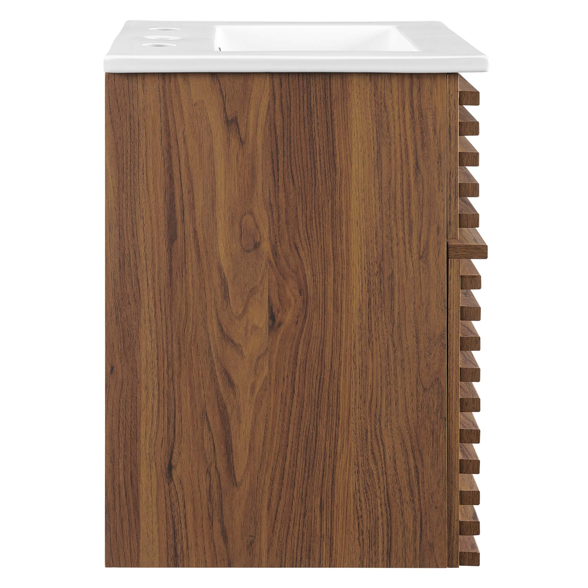 Render 18" Wall-Mount Bathroom Vanity - Walnut White