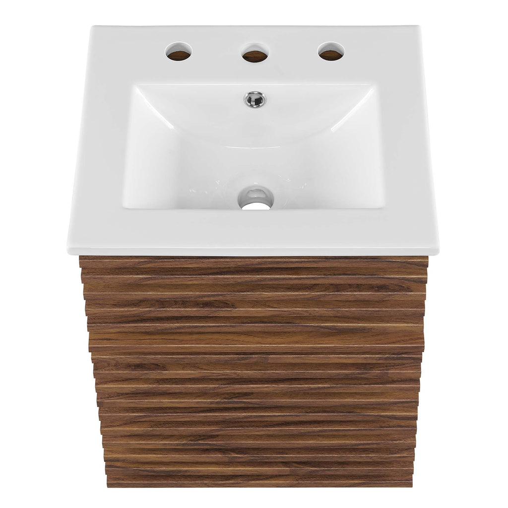 Render 18" Wall-Mount Bathroom Vanity - Walnut White