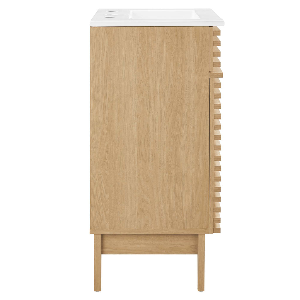 Render 18" Bathroom Vanity Cabinet - Oak White