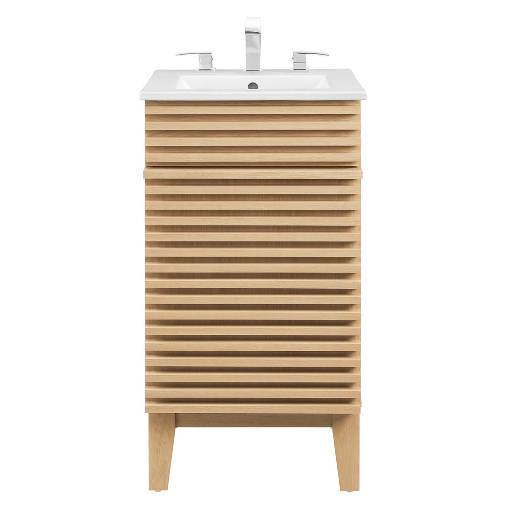 Render 18" Bathroom Vanity Cabinet - Oak White