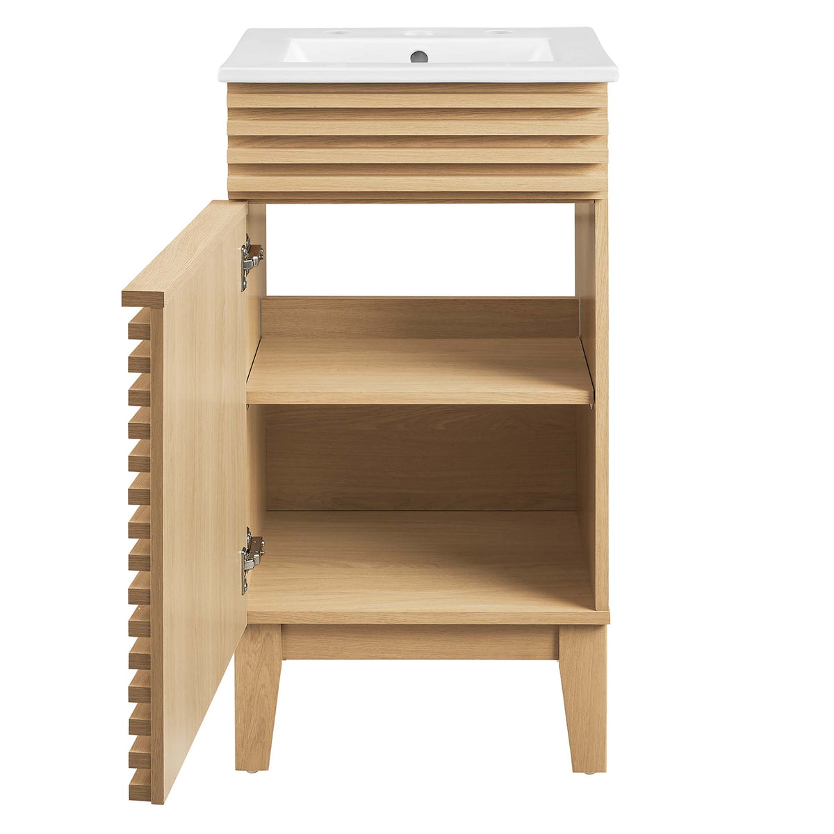 Render 18" Bathroom Vanity Cabinet - Oak White