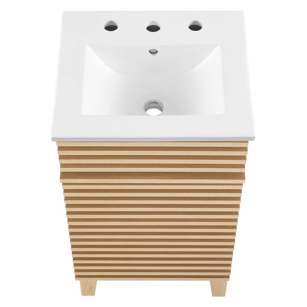 Render 18" Bathroom Vanity Cabinet - Oak White