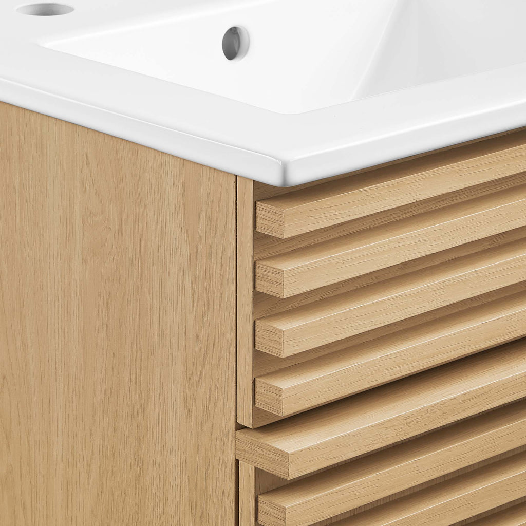 Render 18" Bathroom Vanity Cabinet - Oak White