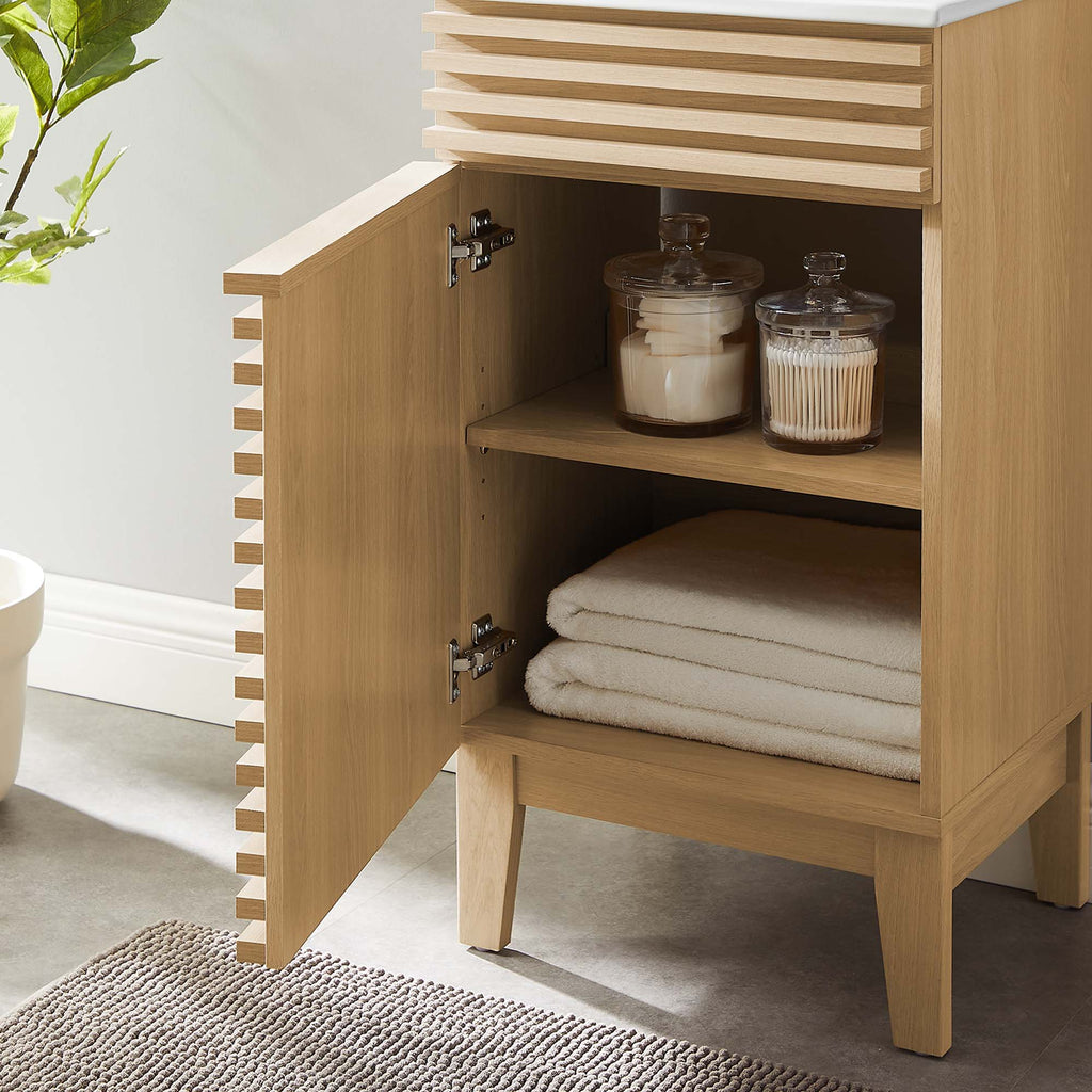 Render 18" Bathroom Vanity Cabinet - Oak White