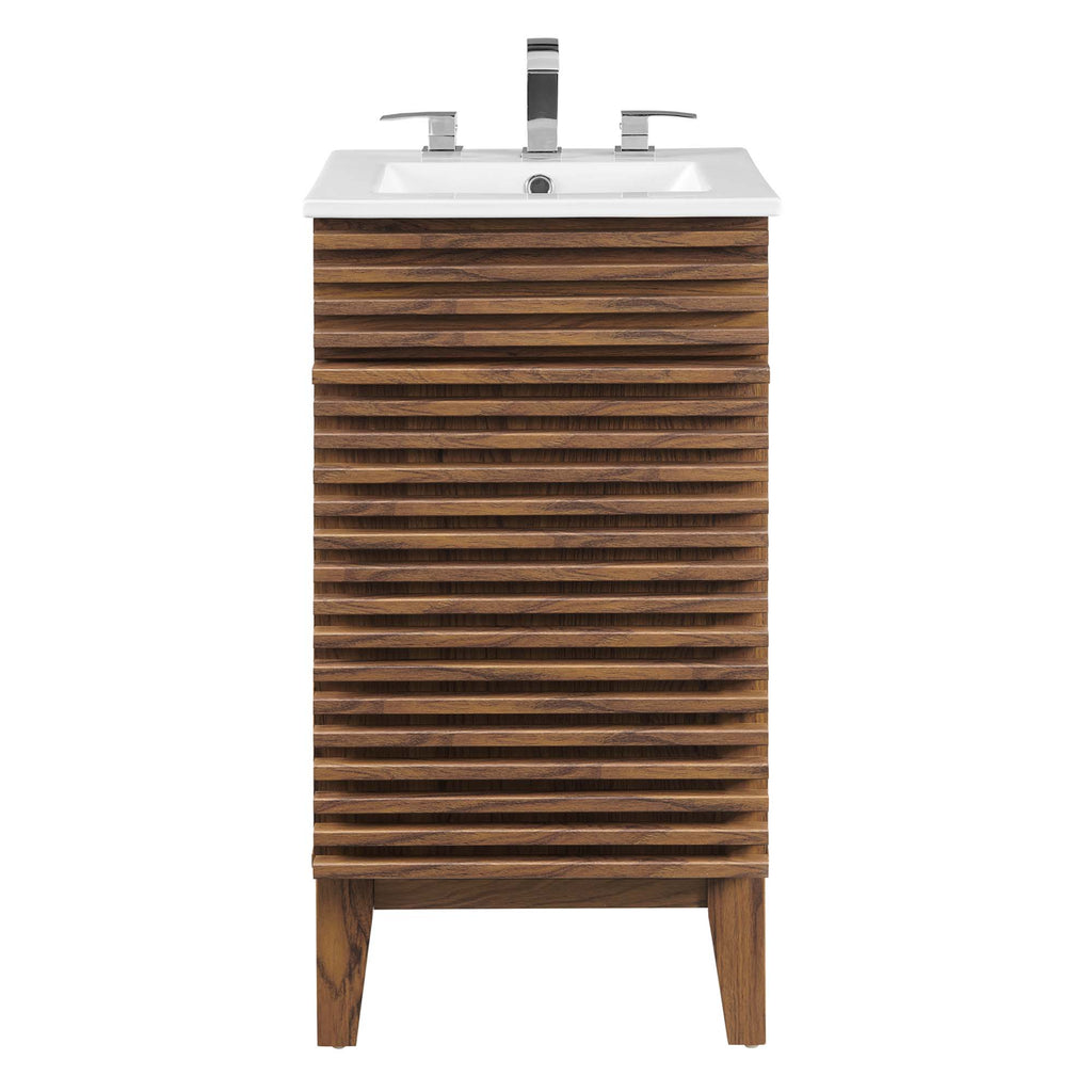 Render 18" Bathroom Vanity Cabinet - Walnut White