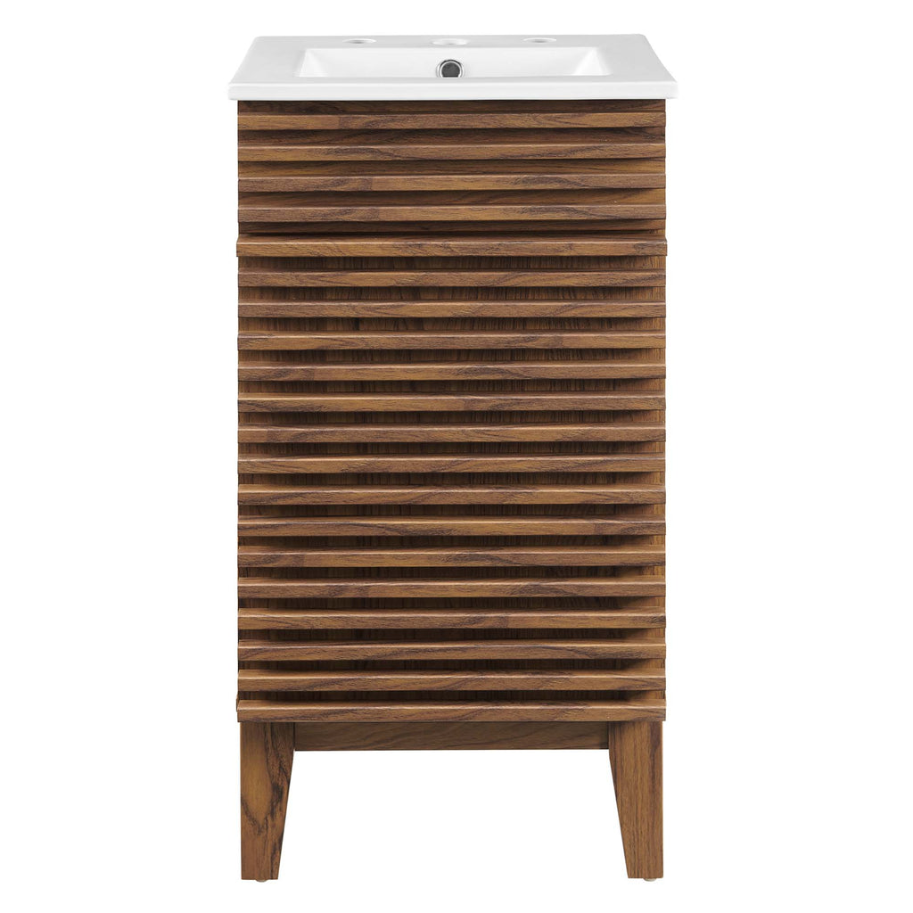 Render 18" Bathroom Vanity Cabinet - Walnut White