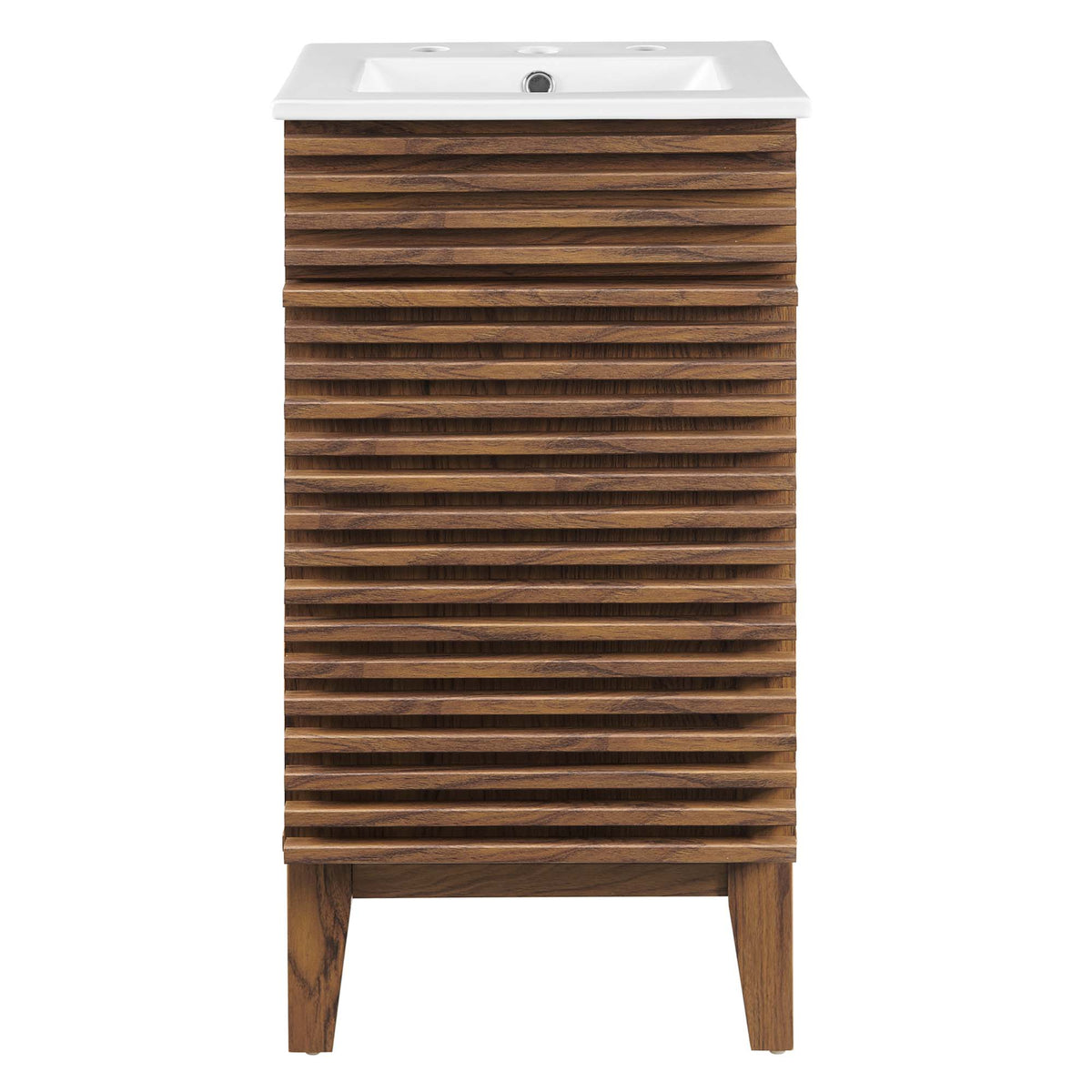 Render 18" Bathroom Vanity Cabinet - Walnut White