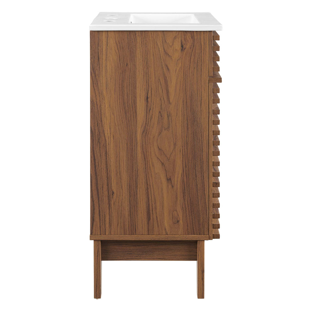 Render 18" Bathroom Vanity Cabinet - Walnut White