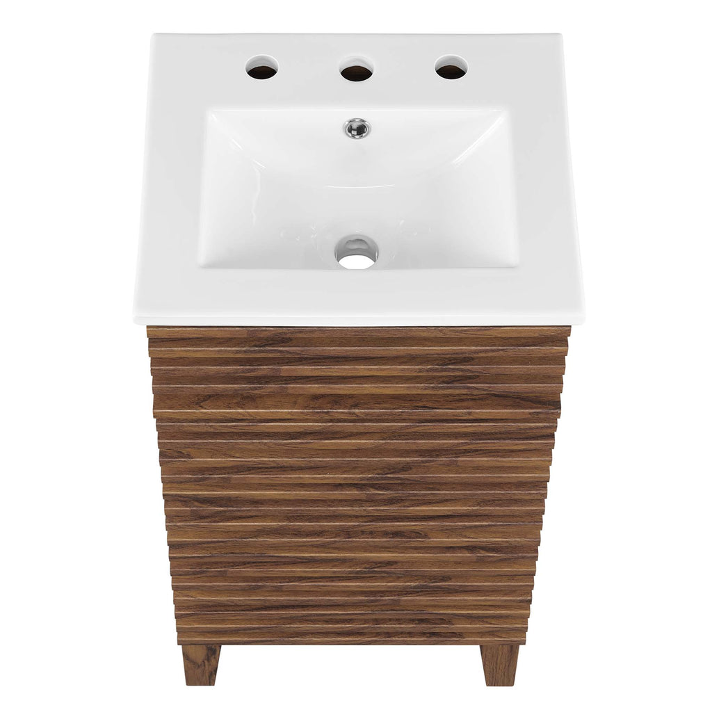 Render 18" Bathroom Vanity Cabinet - Walnut White