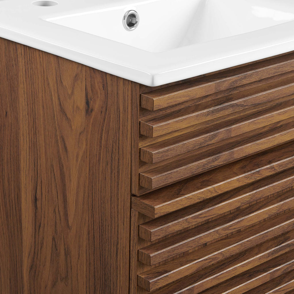 Render 18" Bathroom Vanity Cabinet - Walnut White