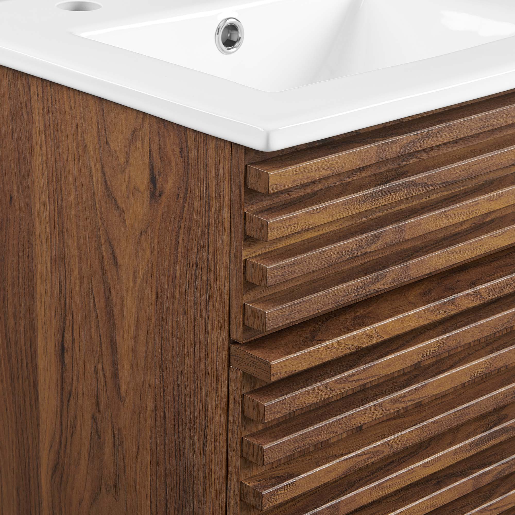 Render 18" Bathroom Vanity Cabinet - Walnut White
