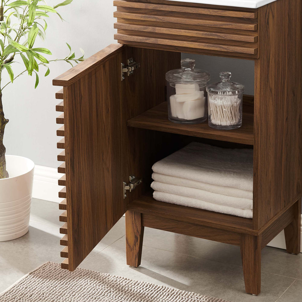 Render 18" Bathroom Vanity Cabinet - Walnut White