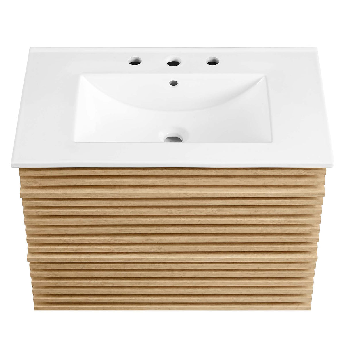 Render 30" Wall-Mount Bathroom Vanity - Oak White