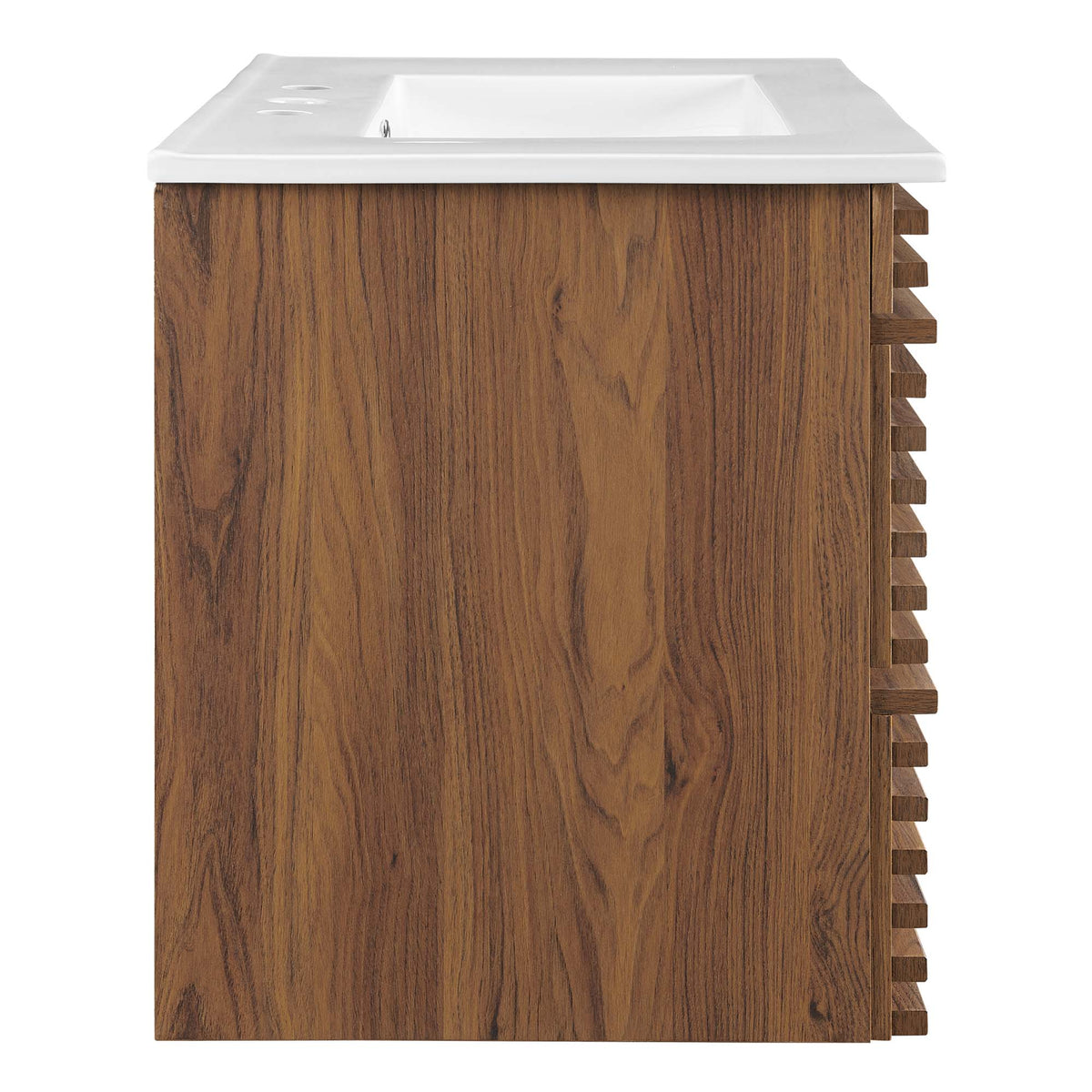 Render 30" Wall-Mount Bathroom Vanity - Walnut White
