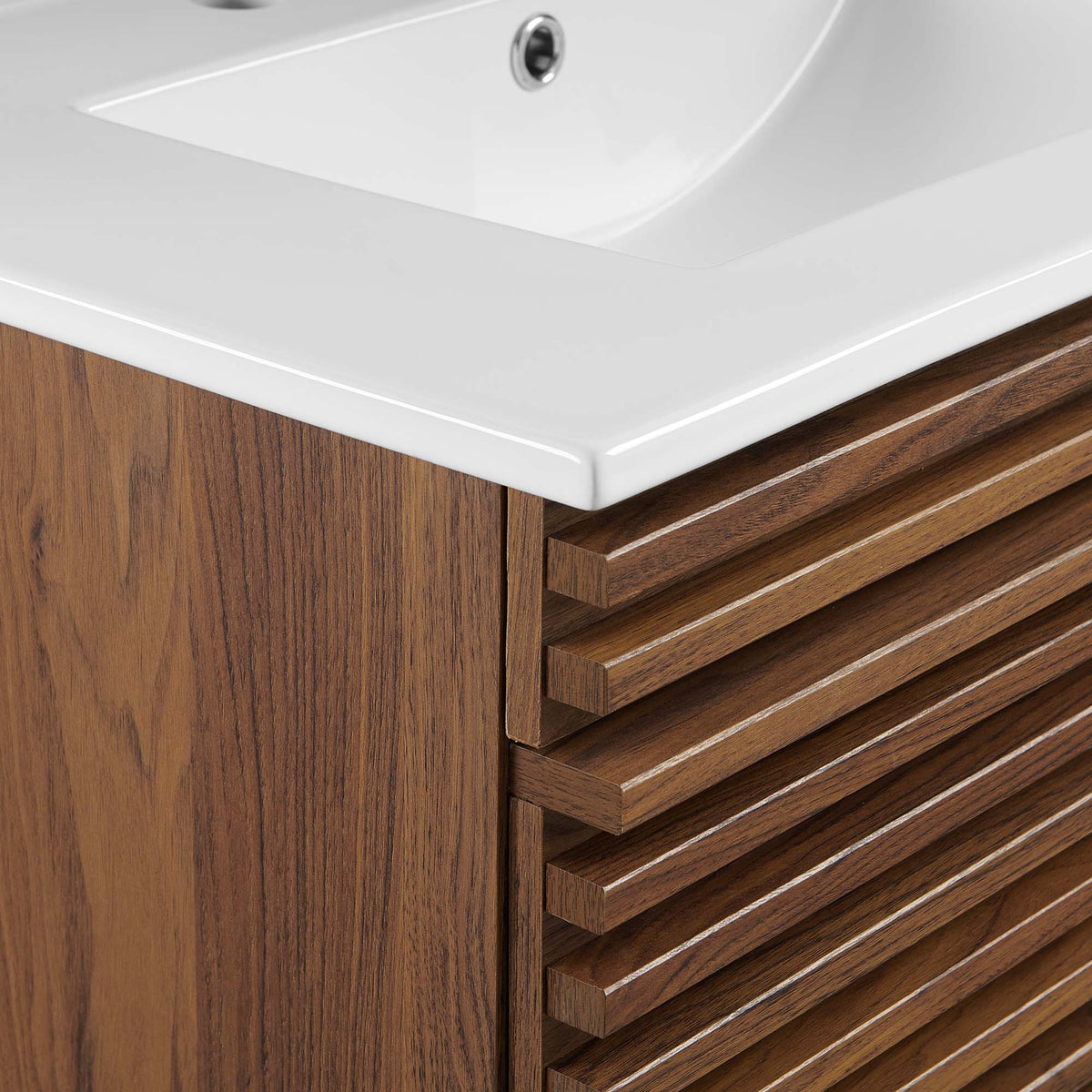 Render 30" Wall-Mount Bathroom Vanity - Walnut White
