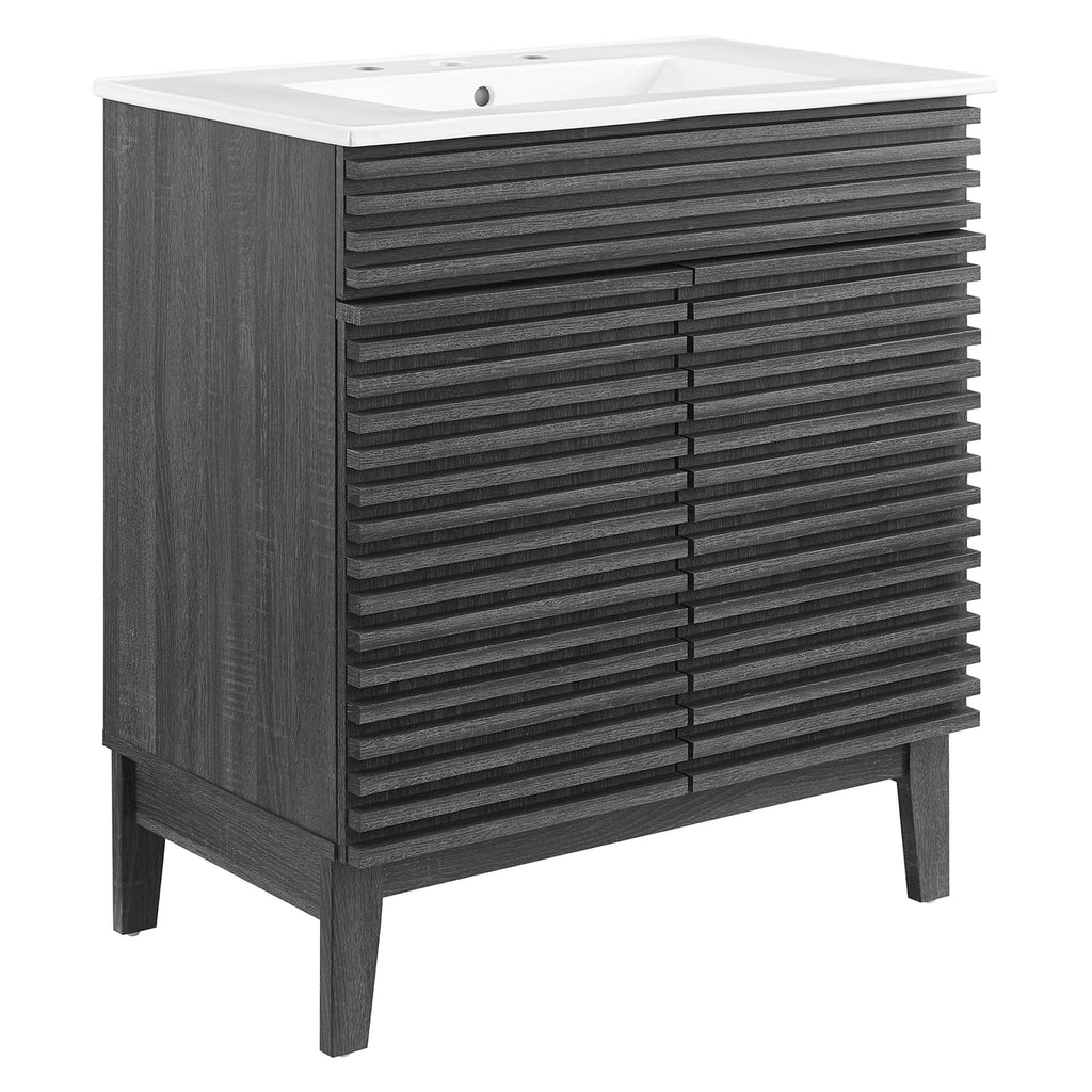 Render 30" Bathroom Vanity Cabinet - Charcoal White