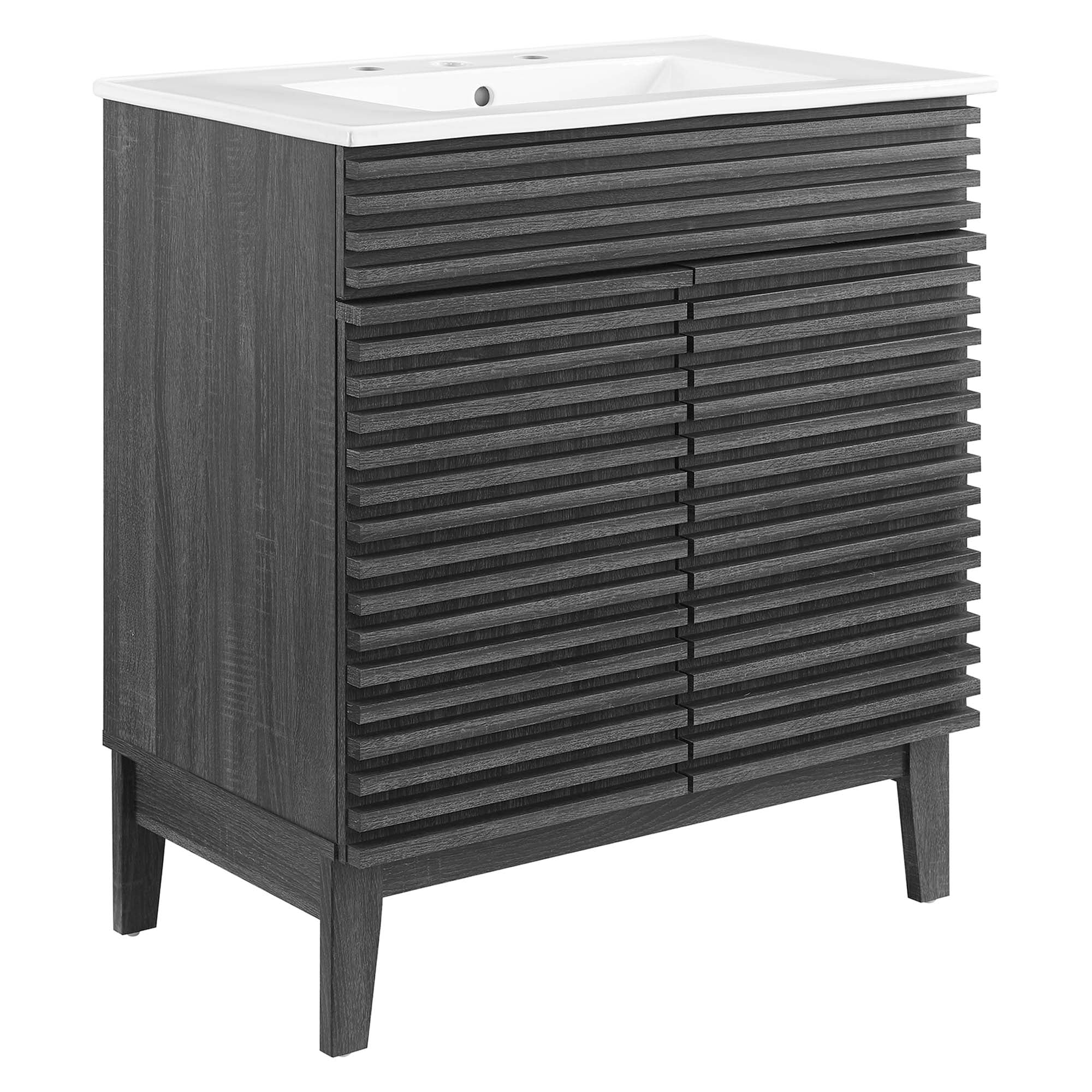 Render 30" Bathroom Vanity Cabinet - Charcoal White