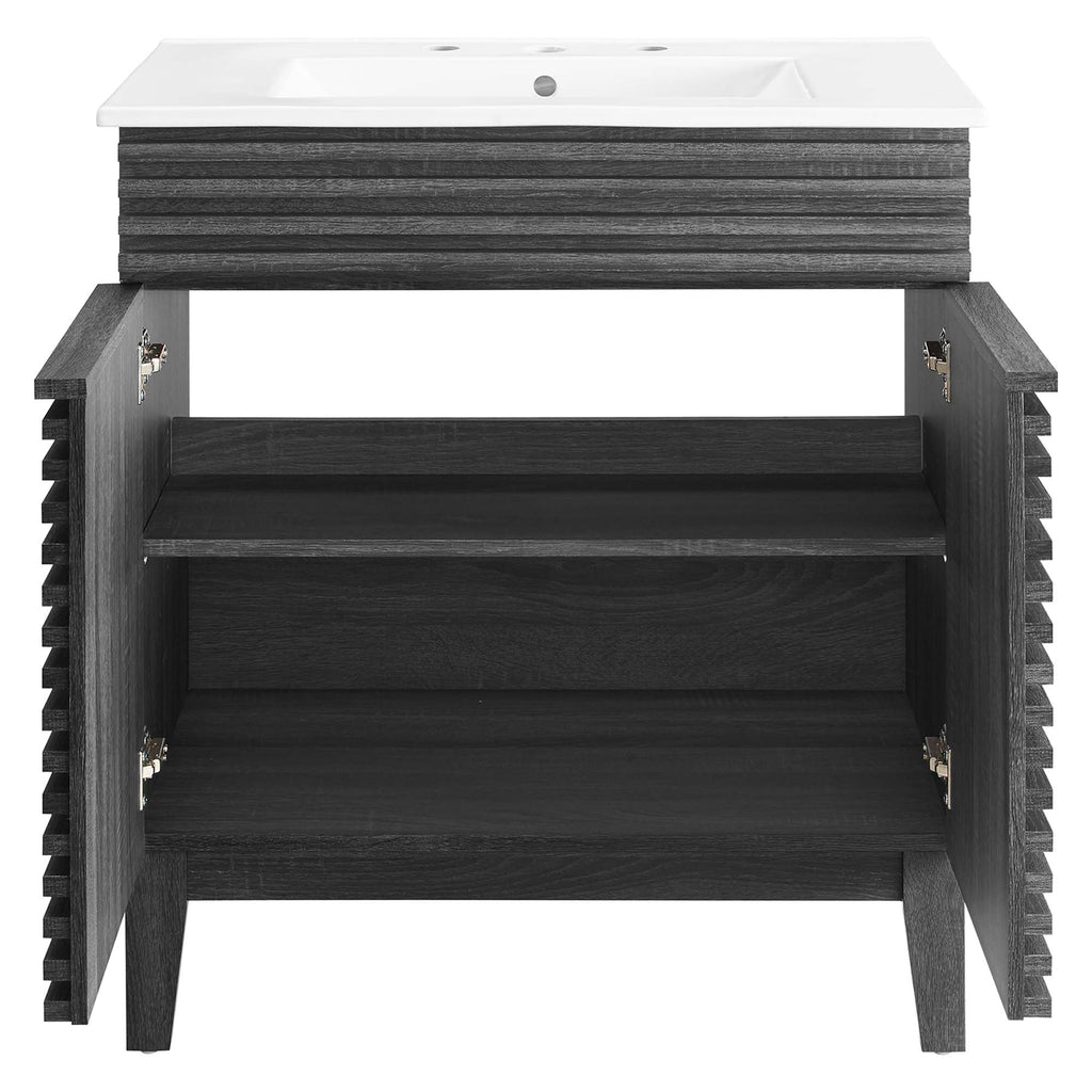 Render 30" Bathroom Vanity Cabinet - Charcoal White