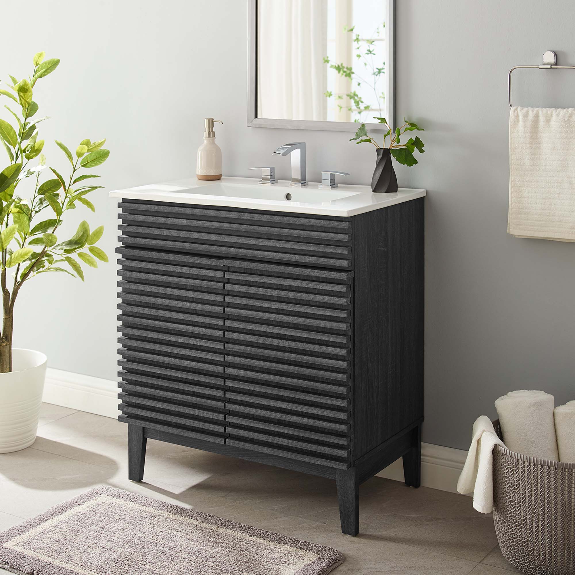 Render 30" Bathroom Vanity Cabinet - Charcoal White