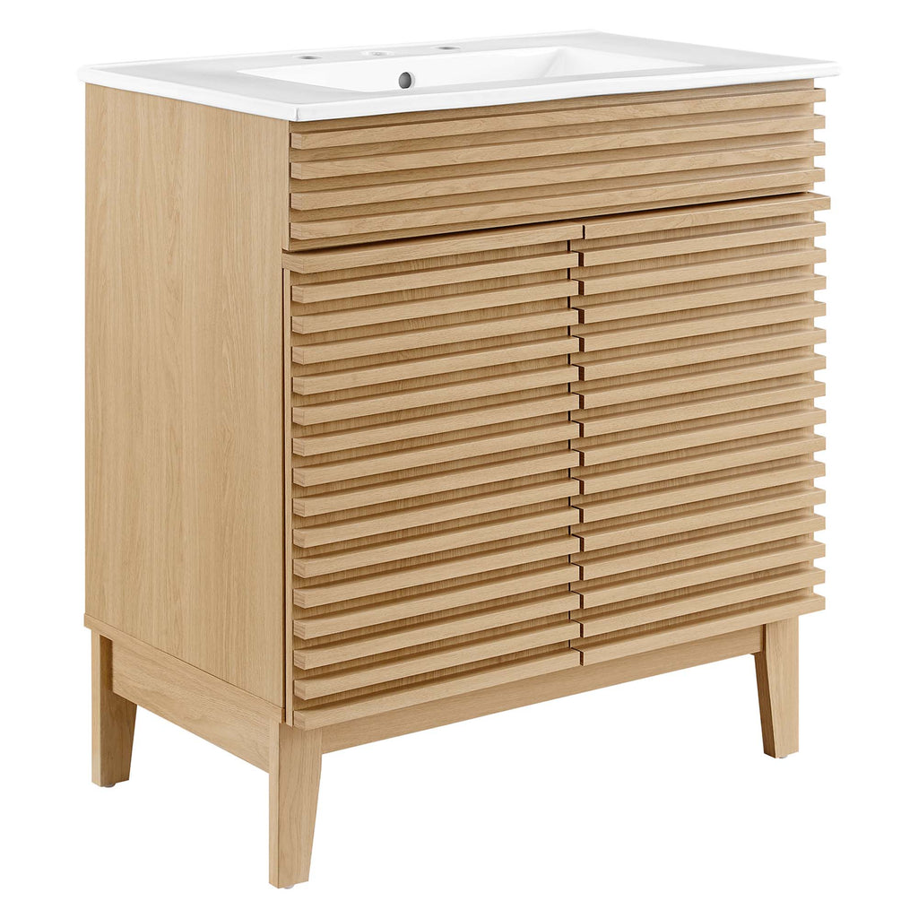 Render 30" Bathroom Vanity Cabinet - Oak White