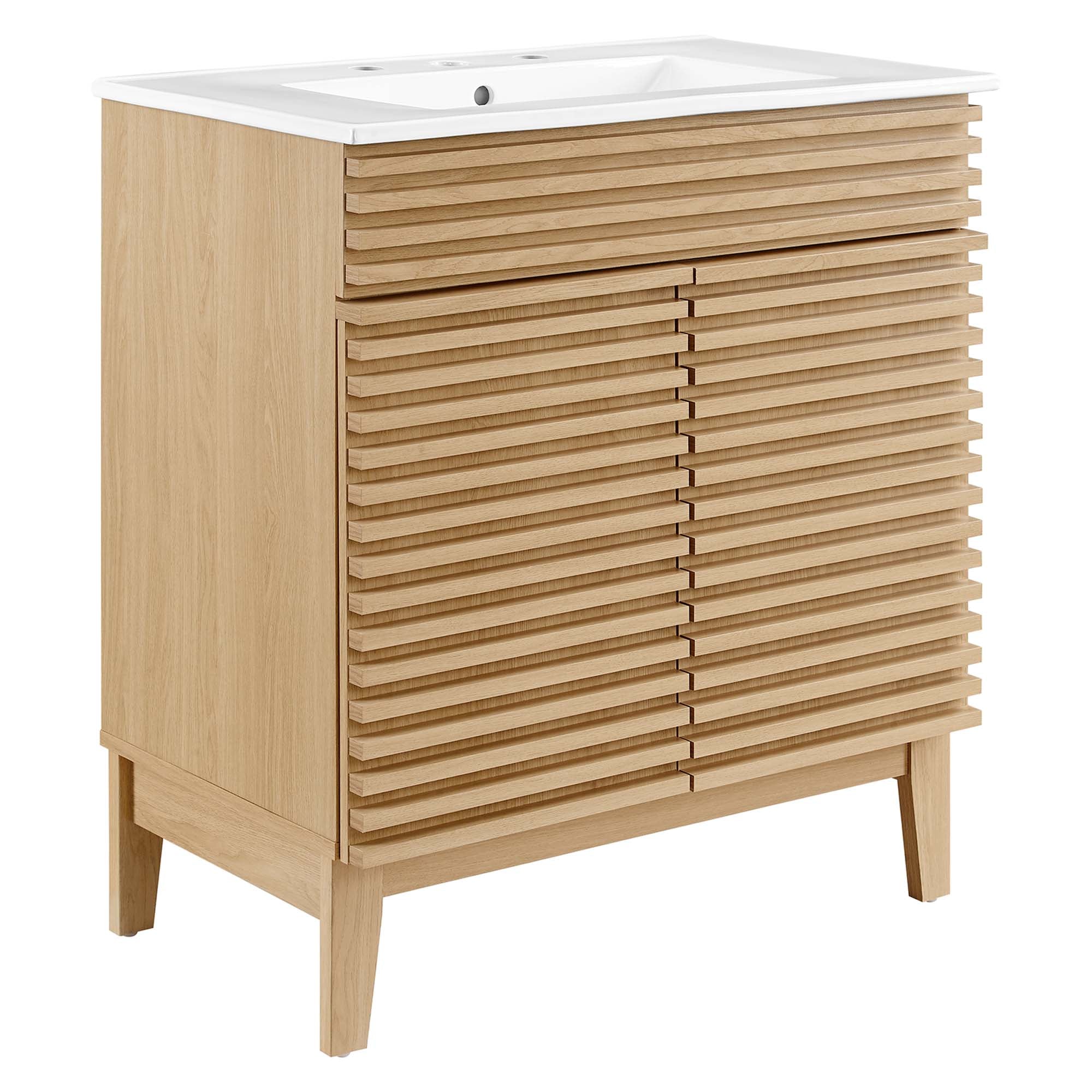 Render 30" Bathroom Vanity Cabinet - Oak White