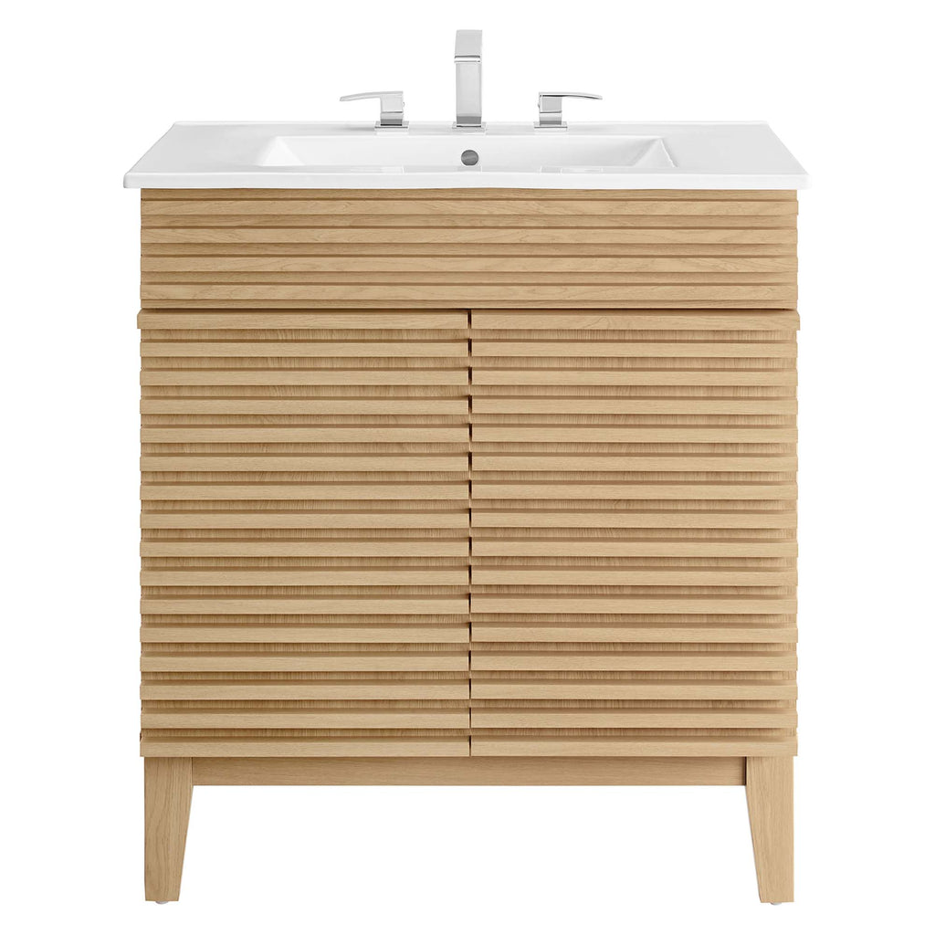Render 30" Bathroom Vanity Cabinet - Oak White