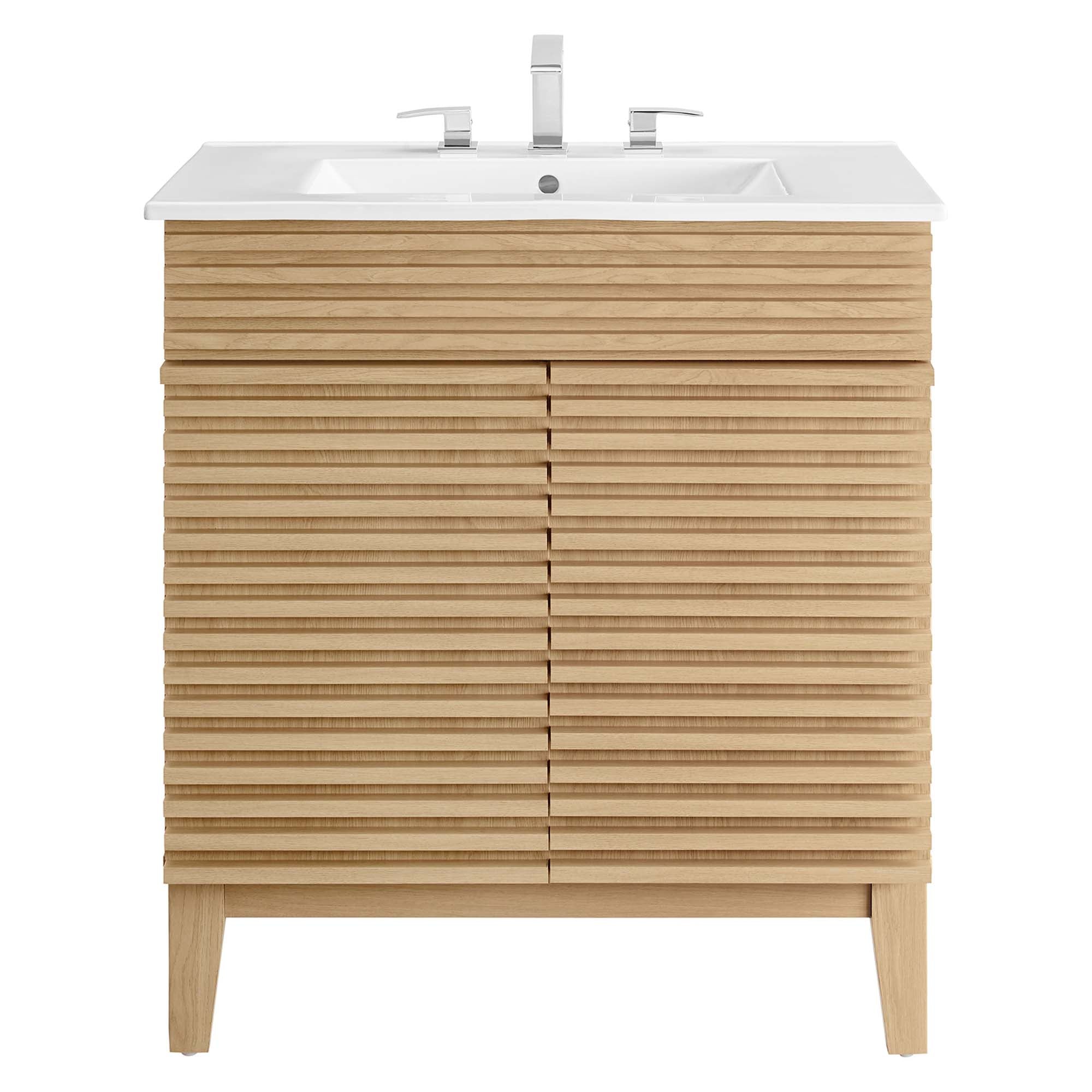 Render 30" Bathroom Vanity Cabinet - Oak White