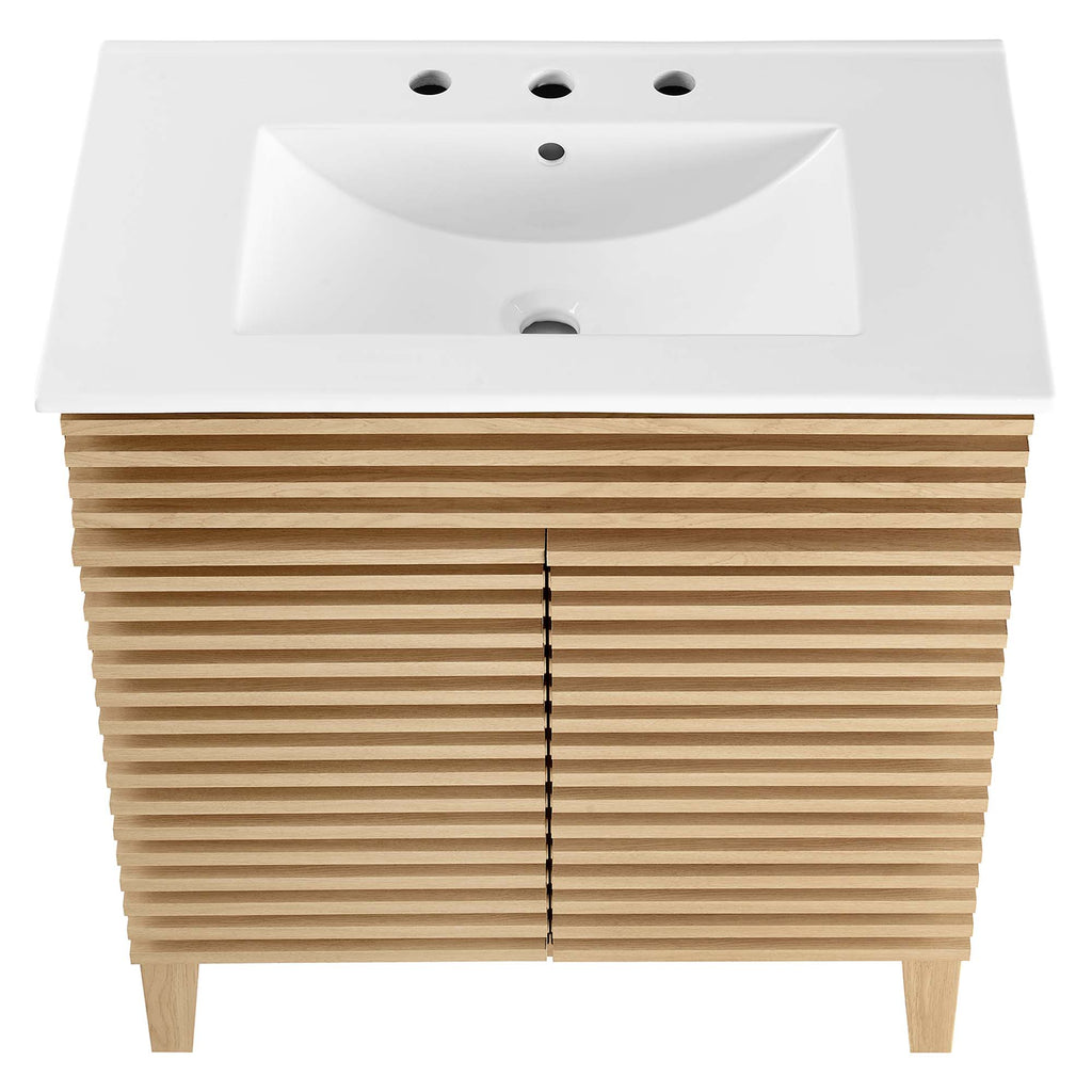 Render 30" Bathroom Vanity Cabinet - Oak White