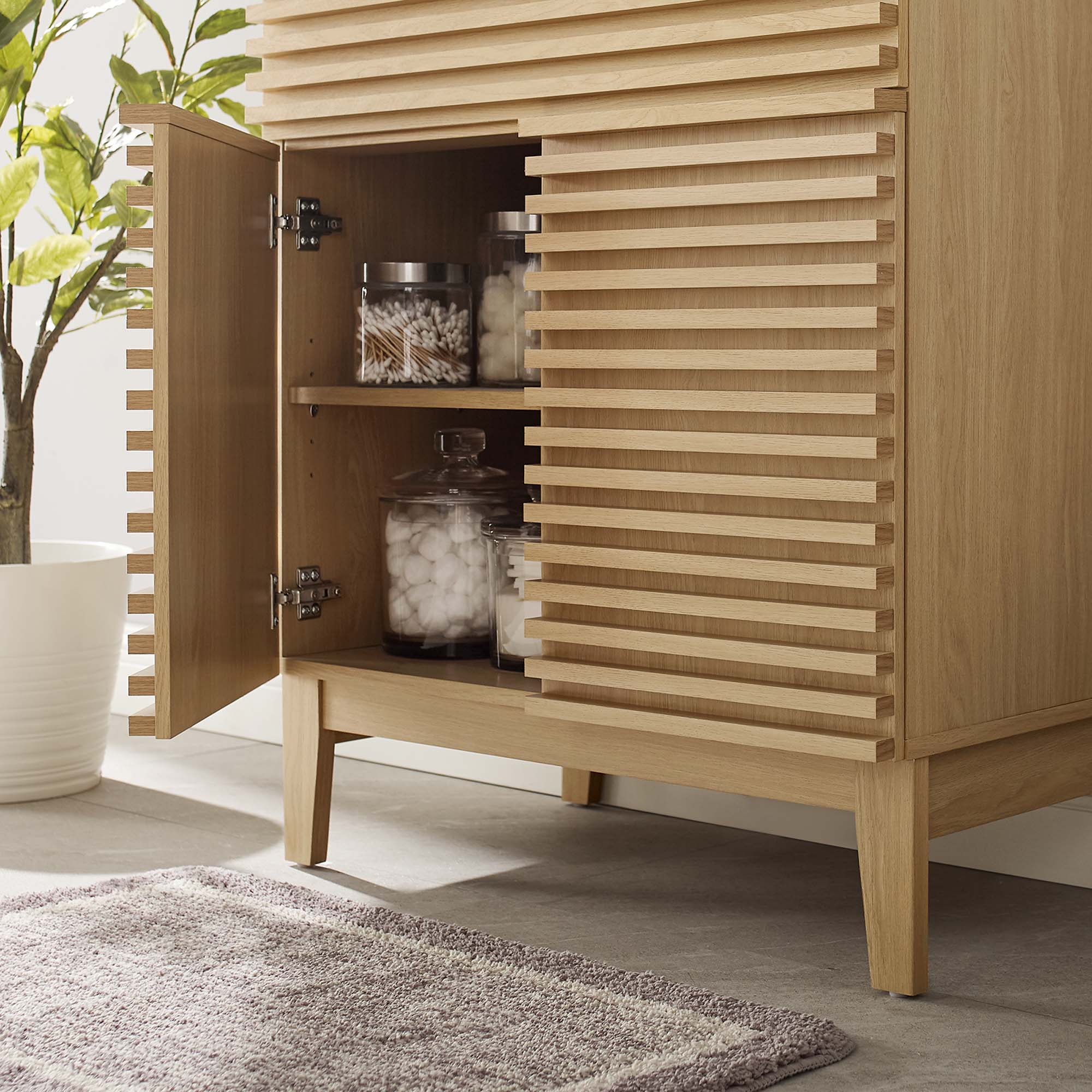 Render 30" Bathroom Vanity Cabinet - Oak White