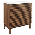 Render 30" Bathroom Vanity Cabinet - Walnut White