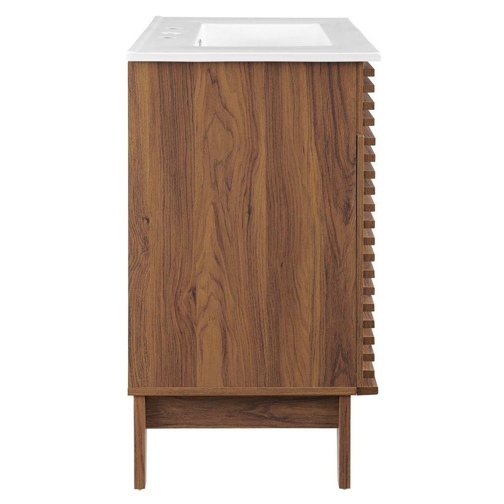Render 30" Bathroom Vanity Cabinet - Walnut White