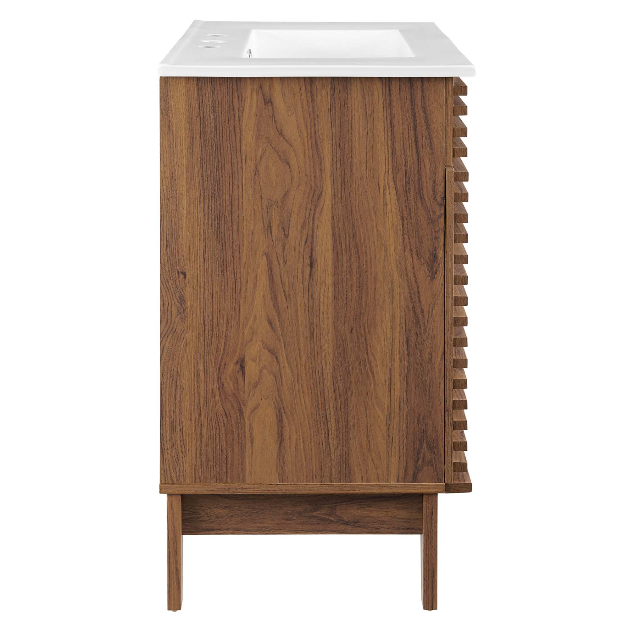 Render 30" Bathroom Vanity Cabinet - Walnut White