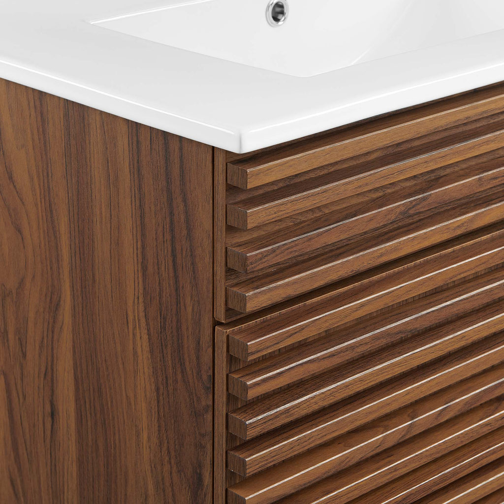 Render 30" Bathroom Vanity Cabinet - Walnut White