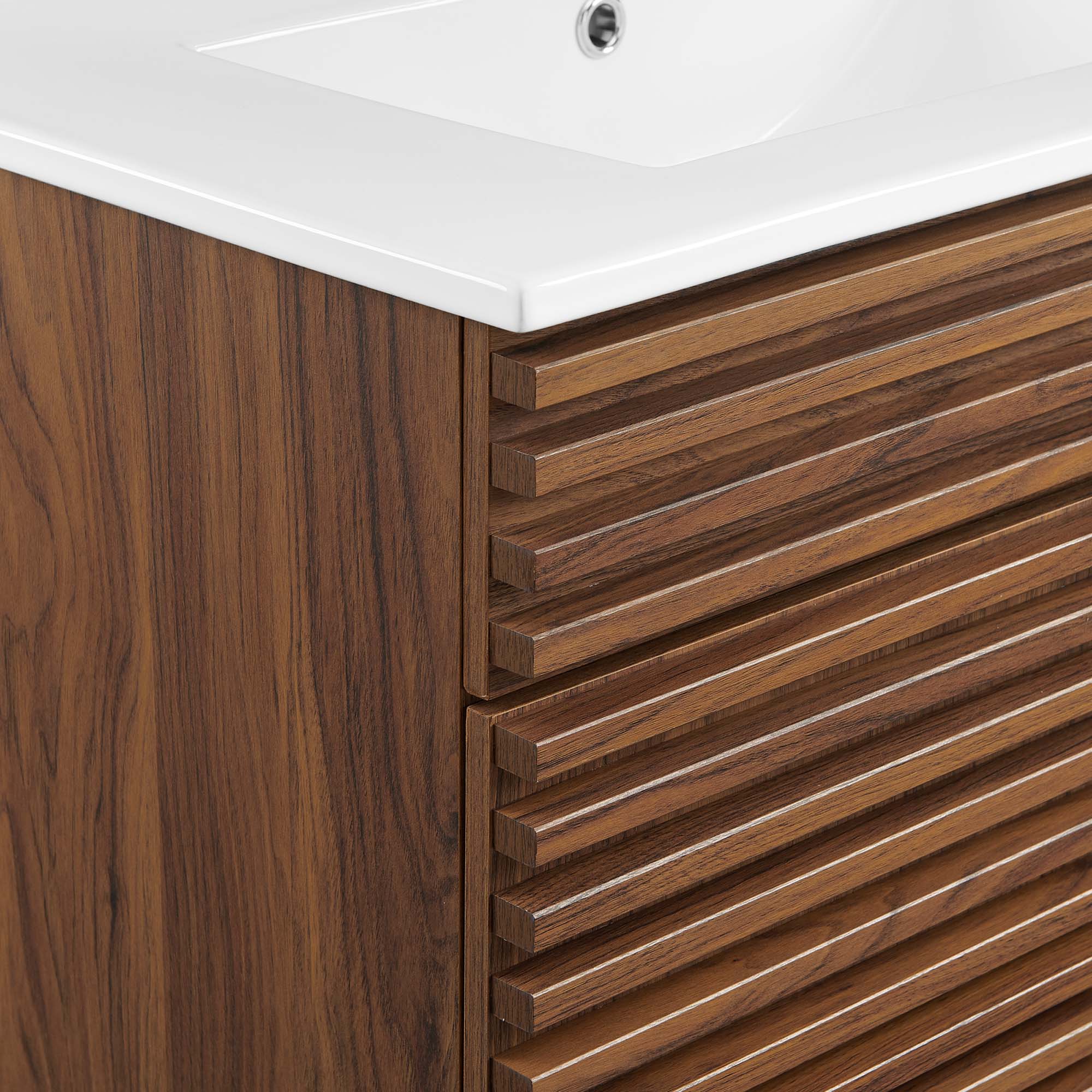 Render 30" Bathroom Vanity Cabinet - Walnut White