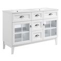 Isle 48" Double Bathroom Vanity Cabinet - White White