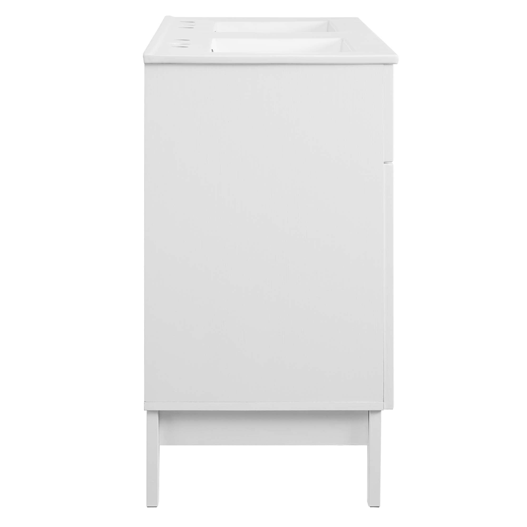 Isle 48" Double Bathroom Vanity Cabinet - White White