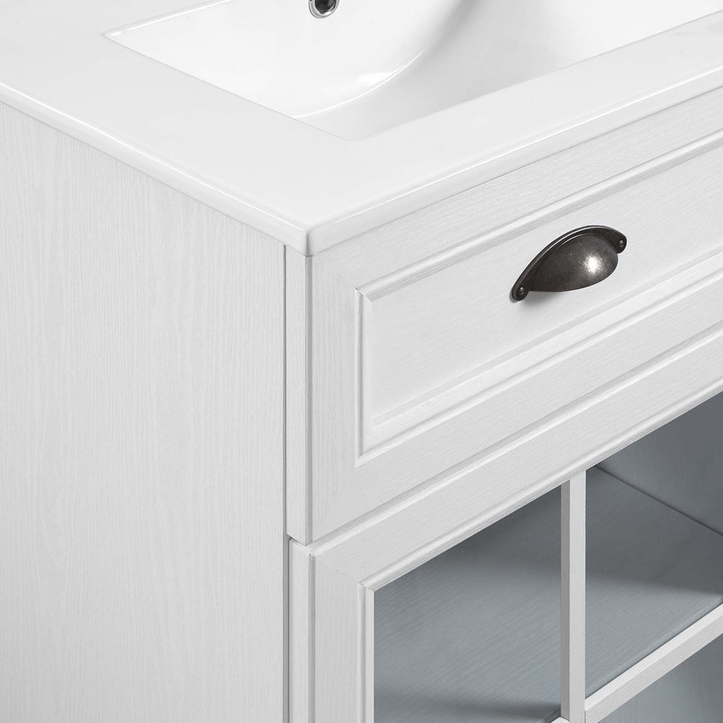 Isle 48" Double Bathroom Vanity Cabinet - White White