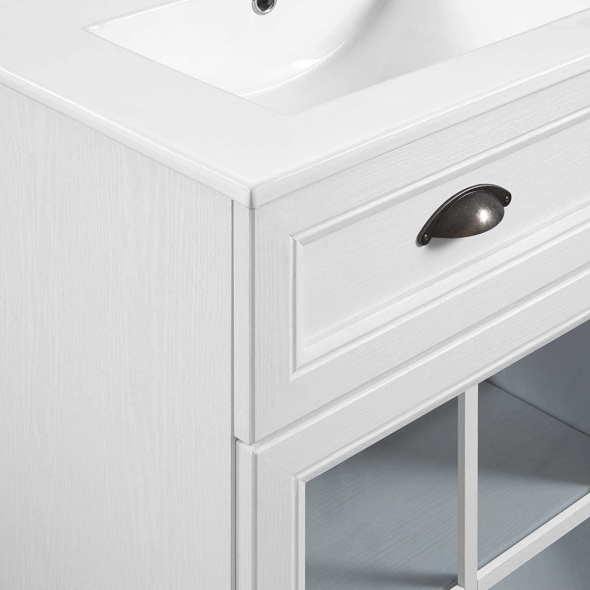Isle 48" Double Bathroom Vanity Cabinet - White White