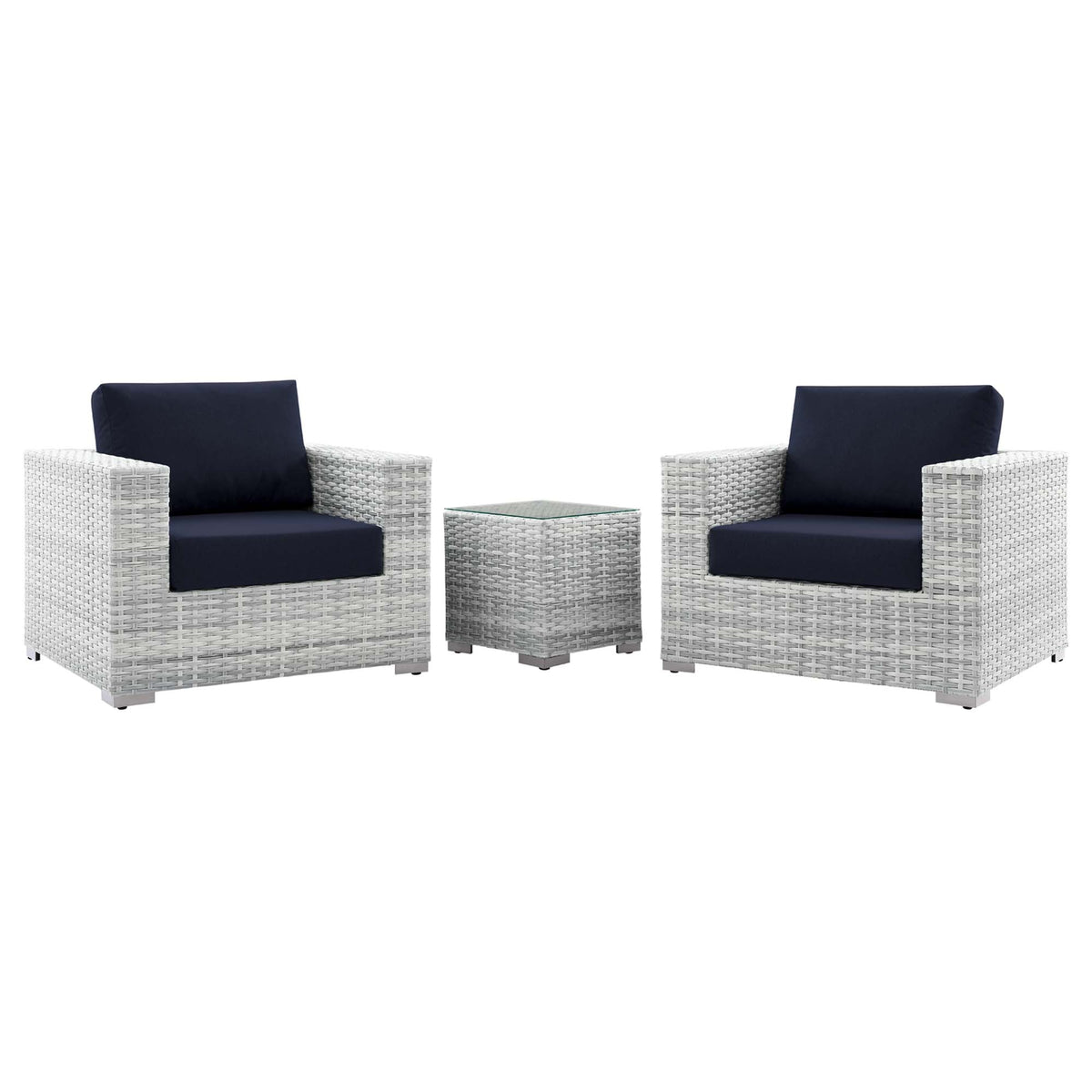 Convene 3-Piece Outdoor Patio Set - Light Gray Navy