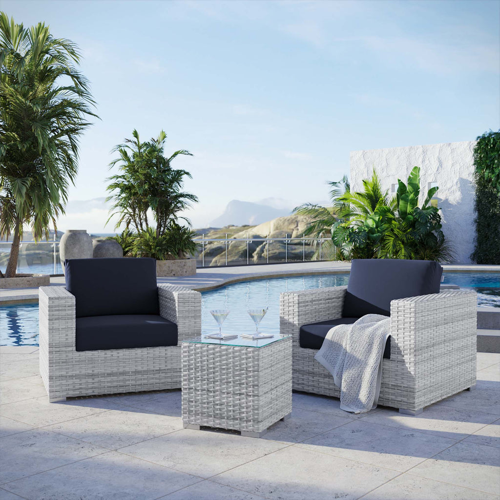Convene 3-Piece Outdoor Patio Set - Light Gray Navy