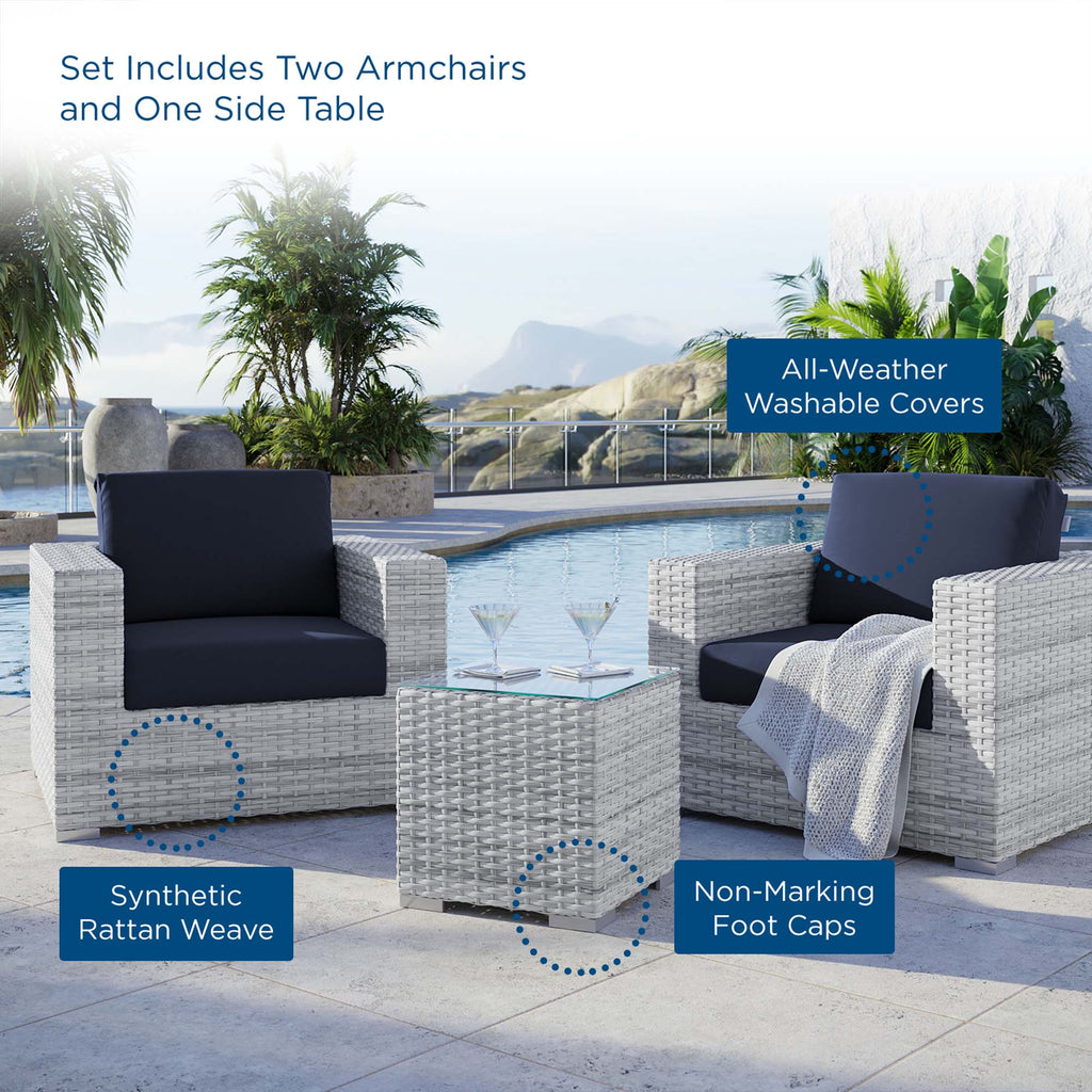 Convene 3-Piece Outdoor Patio Set - Light Gray Navy