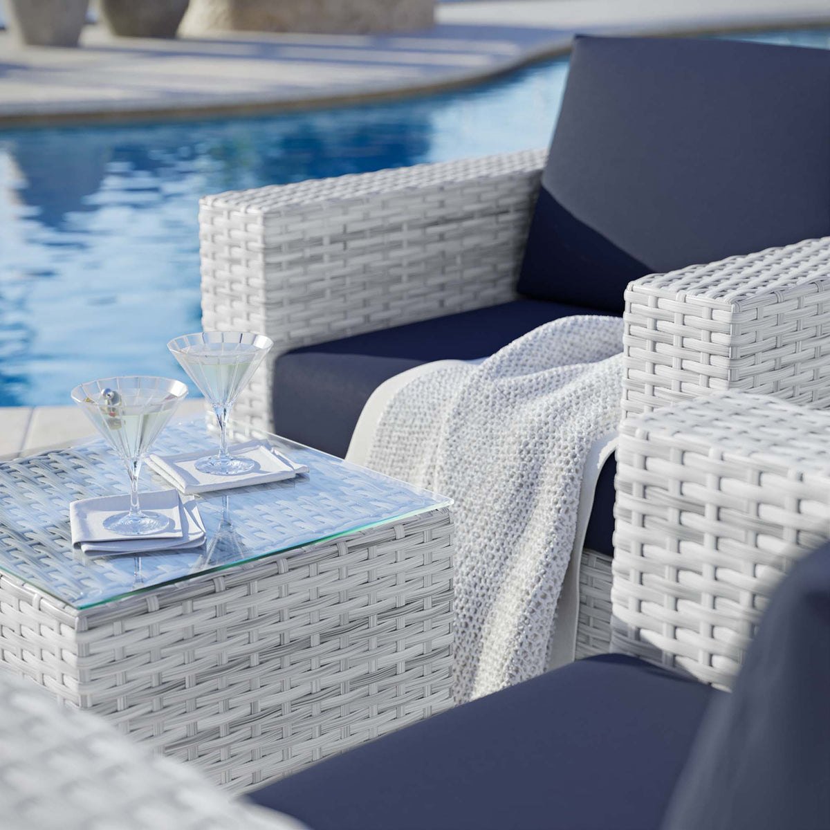 Convene 3-Piece Outdoor Patio Set - Light Gray Navy