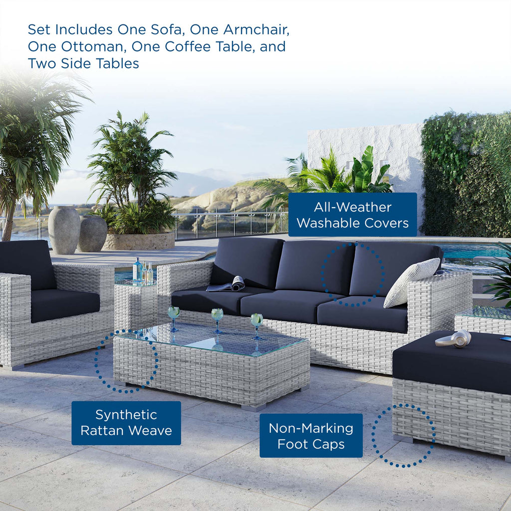Convene 6-Piece Outdoor Patio Set - Light Gray Navy